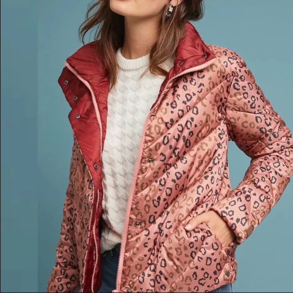 Scotch & Soda Quilted Leopard Puffer Jacket